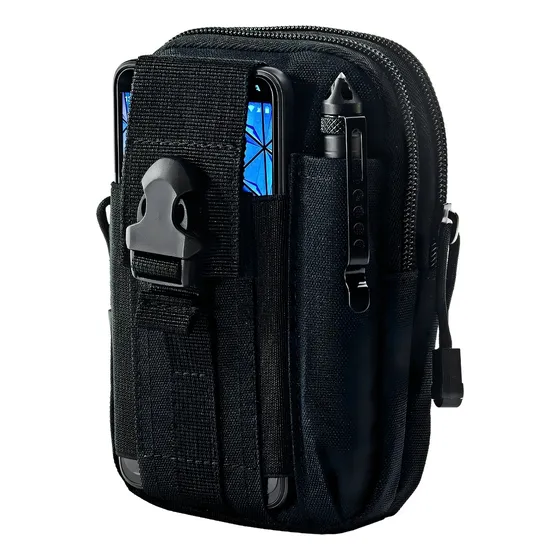 Bolsa Transversal Tira Colo Pochete Cintura Ombro Alça Cor Preto Wicopet Bolsa Porta Objeto Celular Carteira Pochete Cinto Multiuso
