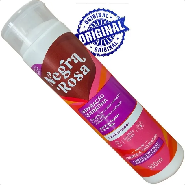 Condicionador Reparação Queratina Negra Rosa 300ml Lançament