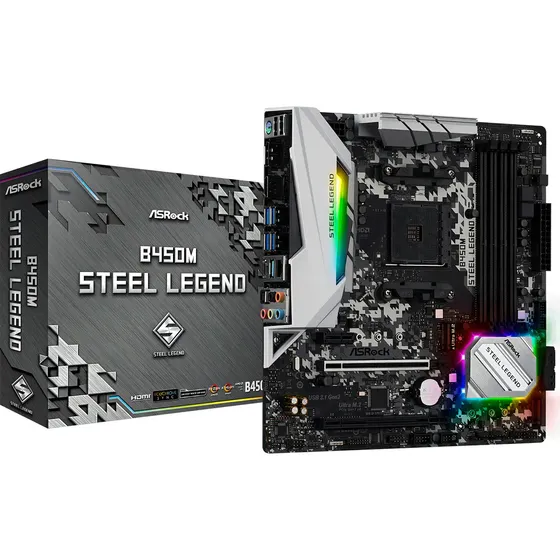 Placa Mãe ASRock B450M Steel Legend AMD AM4 DDR4