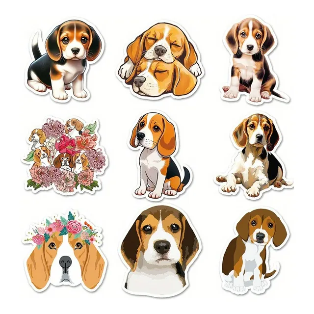 Stickers Calcomanias Perros Beagles 25 Unidades Impermeables