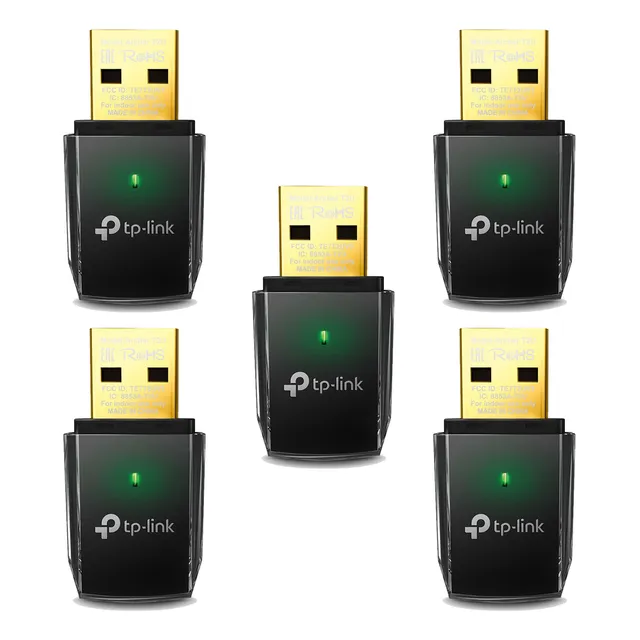 Kit 5 Adaptador Wifi Usb Tp-link Archer T2u Ac600 Dual Band