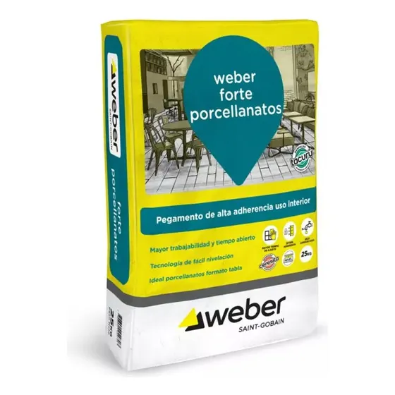 Pegamente Porcellanato Forte 25 K Impermeable Int Weber Mm