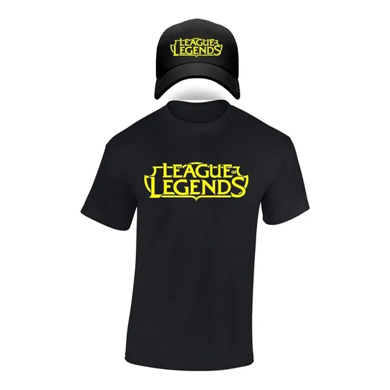 Camiseta Y Gorra League Of Legends Hombre 100%algodon