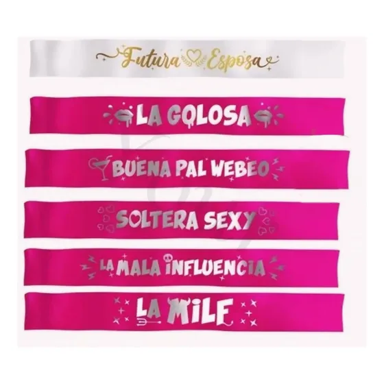Banda Fiestera Despedida Soltera Novia Party Pack X6 