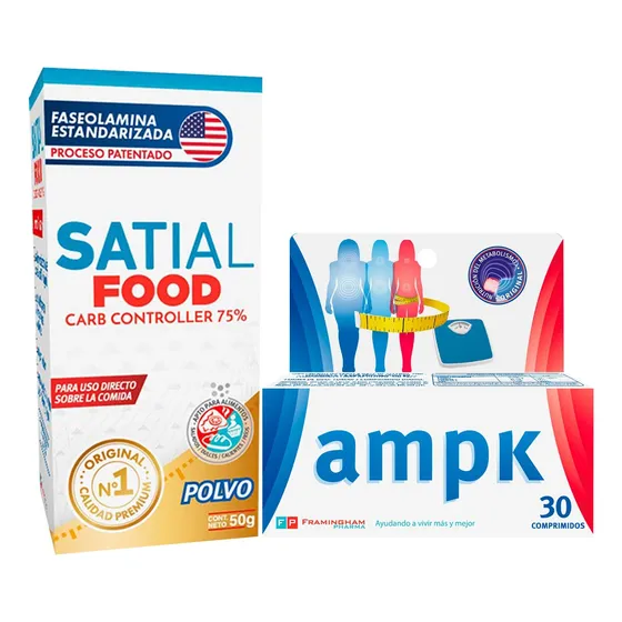 Kit Dietario: Satial Food Polvo 50 Ml + Quemador Ampk 30 Cmp