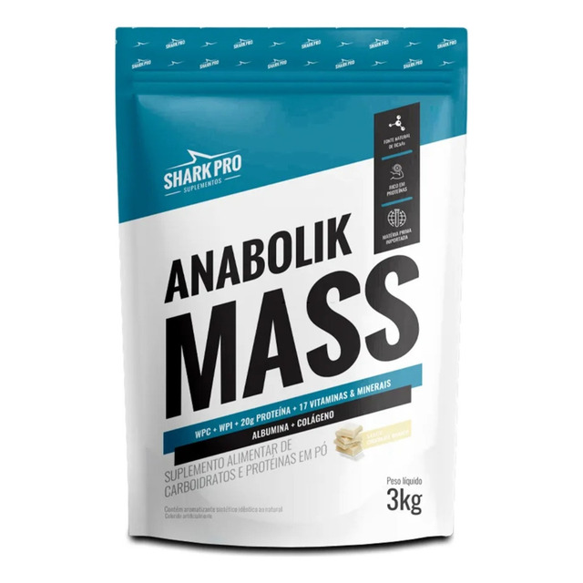 Anabolik Mass - 3000g Refil Chocolate Branco - Shark Pro Anabolik Mass - 3000g Refil Chocolate Branco - Shark Pro
