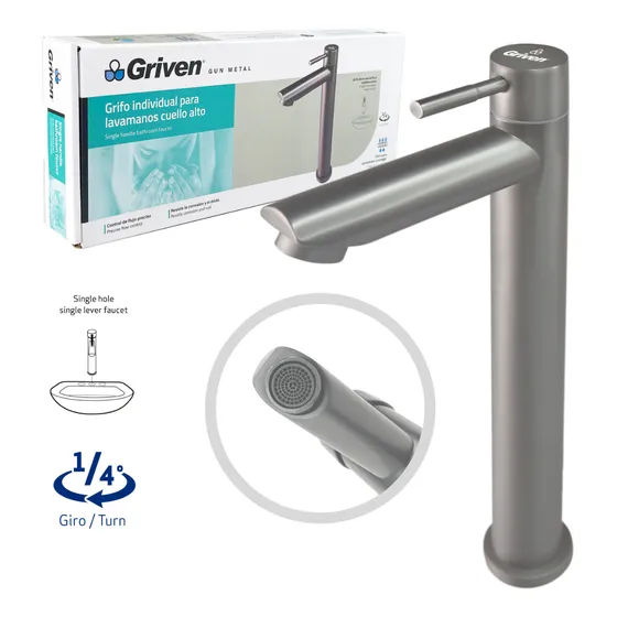 Llave Lavamanos Individual Cuello Alto Griven Mayor Y Detal