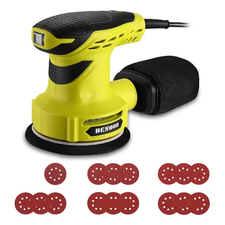 Lixadeira Orbital 300w Profissional Velocidade Ajustável 125mm Com Auto Vácuo Coletor De Pó + 16 Lixas 220v Desoon Verde-claro 60hz