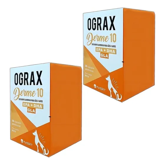 Combo 02un Ograx Derme 10 - Avert Suplemento 30 Capsulas 
