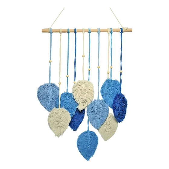 Decoración Colgante Mural Tejido Macramé Diseño De Hojas