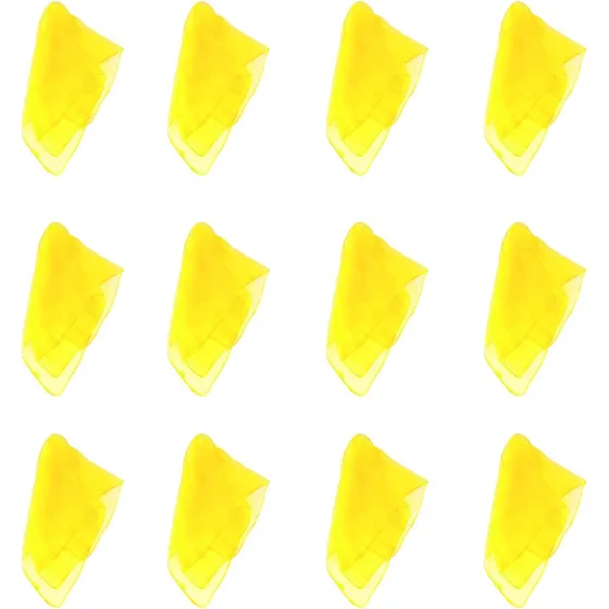 Pañuelos De Seda Amarillos Para Danza, 61cm X 61cm, 12 Pieza