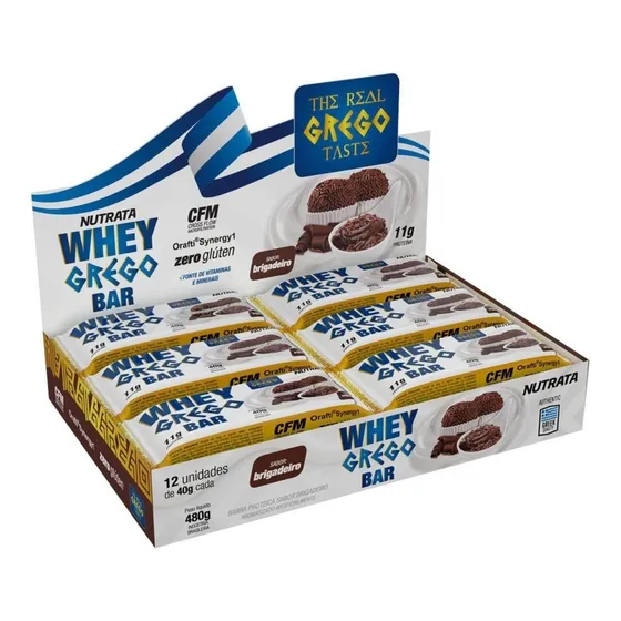 Whey  Grego Bar Caixa 12 Unidades Nutrata - Diversos Sabores