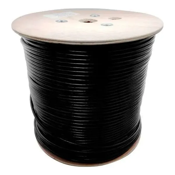 Rollo De Cable Utp Ampxl Negro Para Exterior Cat6 305 Mts.