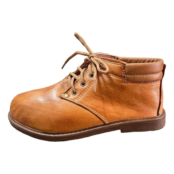 Botines De Cuero C/cordón 