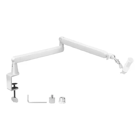 Braço Suporte Articulado Microfone Mesa Pode Ser Ajustável Branco