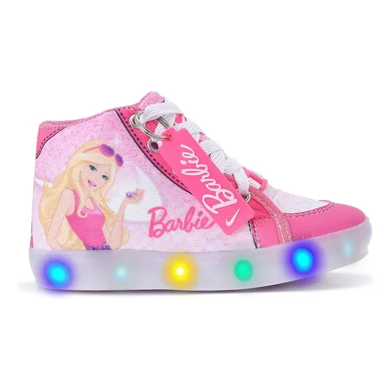 Tênis Infantil Rosa Barbie Princesas  Com Led