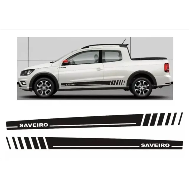 Adesivos Saveiro Pepper Cabine Dupla Faixa Lateral Fita La