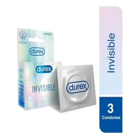 Durex Invisible Caja X3 Condones Preservativos Transparentes