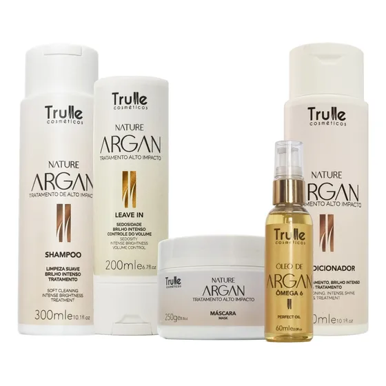 Kit Completo 4 Produtos Nature Argan + Óleo De Argan Trulle