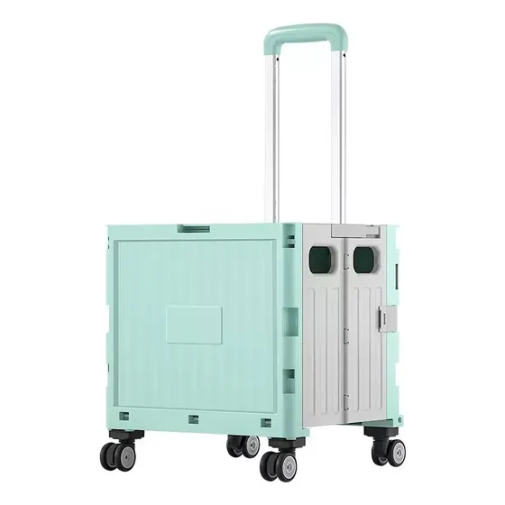 Carrito De Mandados Ivarma Carrito Plegable Color Verde Claro Con Diseño Carrito Multiusos