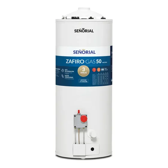 Termotanque Multigas Señorial Zafiro Tszp-50 50 Litros Color Blanco