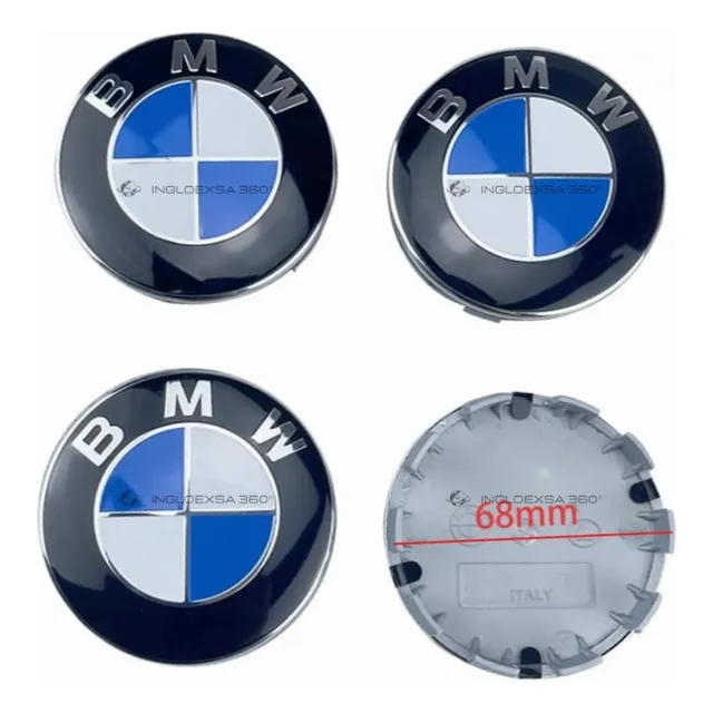 Tapas Centrales Emblema De Aro Para Bmw 6.8 Cm. X 4 Unids.