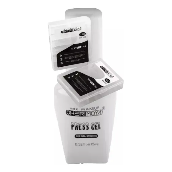 Kit Soft Gel Tips Cherimoya 120 U Tips  + Press Gel 15ml