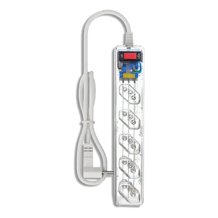 Filtro De Linha Com Protetor De Surto Dps Iclamper Energia 5 Tomadas 3 Pinos 10 Amperes Com Tecnologia Lcf Anti Raio Clamper Cor Transparente 127/220v