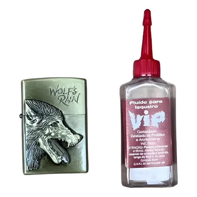 Isqueiro Premium Metal Vintage Antigo Desenhos + 60ml Fluid