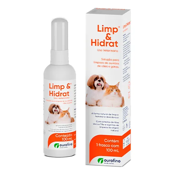 Limp E Hidrat Solução Limpeza De Ouvidos Cães E Gatos 100 Ml