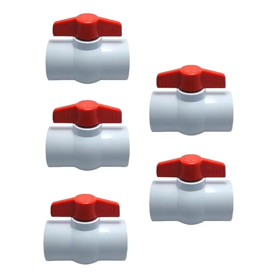 5 Pza Valvula Esfera Pvc Ced 40 2 Pulgada Roscar 
