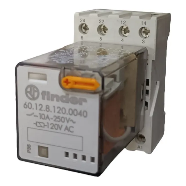 Relé Encapsulado Finder 120 Vac, 8 Pines, 10 A 250v Con Base