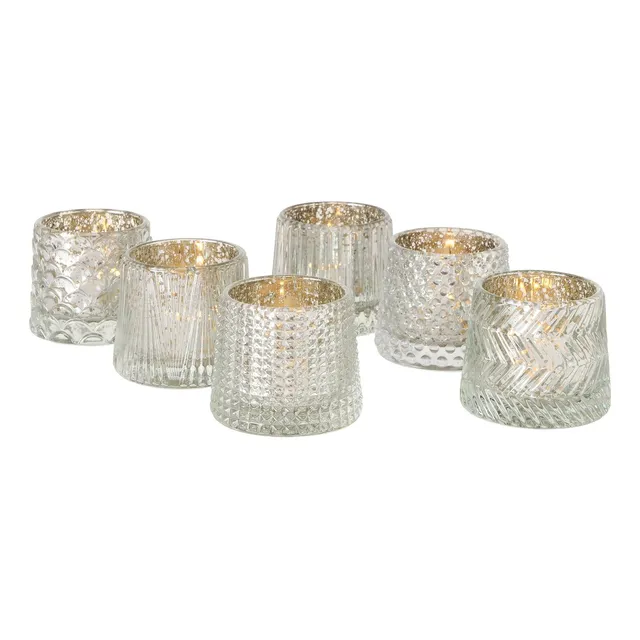 Portavelas Cilíndrico De Vidrio Set X 2