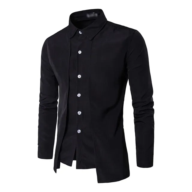 Camisa Vestir Clasica Manga Larga Para Hombre Boton Ajustada