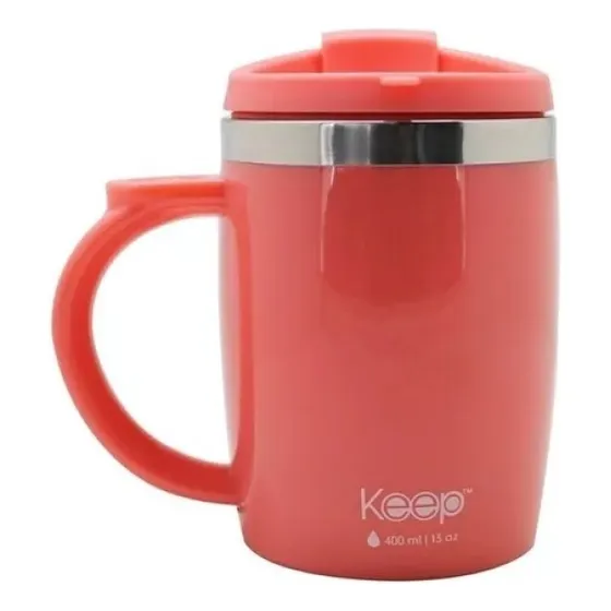 Mug Termico Keep Taza Café Té Desayuno Termo 400ml Colores Color Rosa