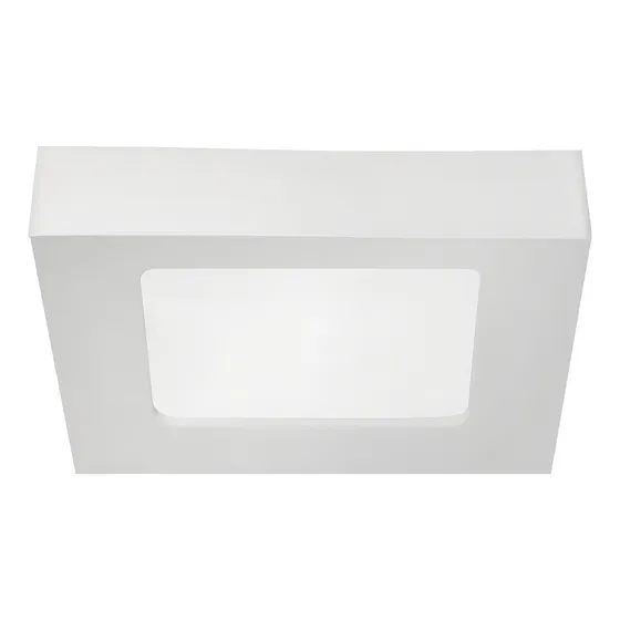 Plafon Superficial Led Cuadrado 6w Luz Cálida Color Blanco