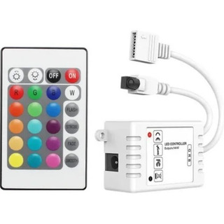 Kit Com Controle Controlador Para Fita Led Rgb 3528 E 5050 Kit Com Controle Controlador Para Fita Led Rgb 3528 E 5050