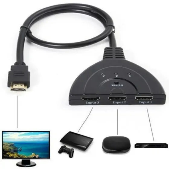 Switch Multiplicador Hdmi 3 Puertos Para Un Tv Ps3 Blueray
