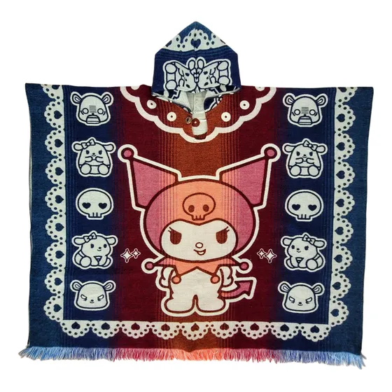 Kuromi Ruana Poncho Alpaca Abrigo.  Envío Rápido