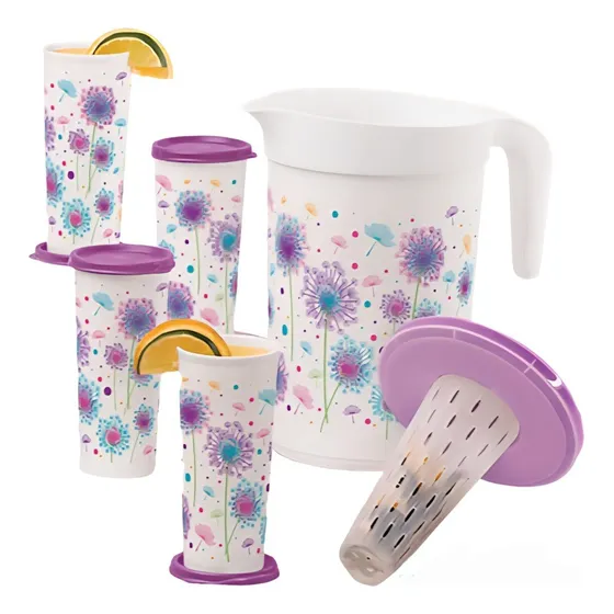 Jarra Jumbo Y Vasos Tupperware 
