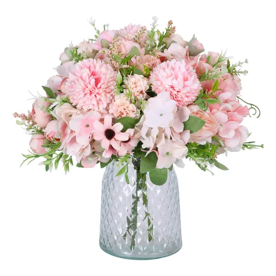 Rflores Peonias Decor Artificiales Ramo Rosa Novia Boda