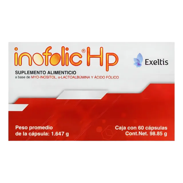 Inofolic Hp Caja Con 60 Cápsulas Sin sabor Myo Inositol + Ácido Fólico