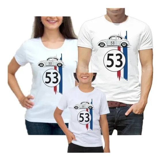 Kit 3 Camisetas Tal Pai Mãe Filho(a) Carro Fusca 53 Promoção