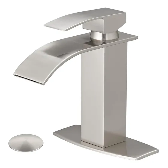Grifo Baño Caño Cascada Níquel Cepillado Grifo Lavabo Baño U
