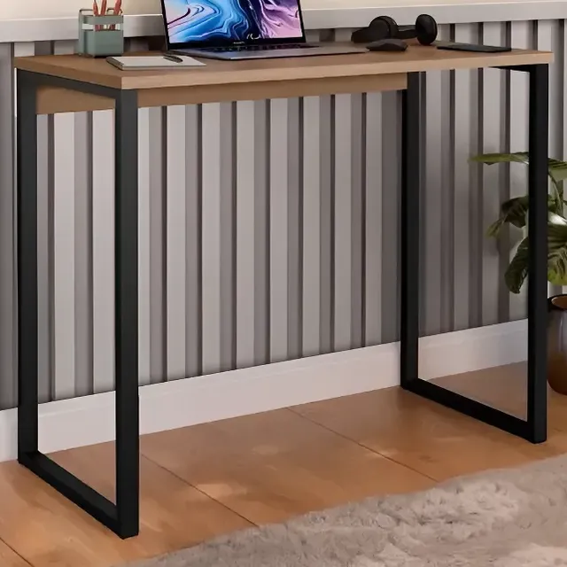 Escrivaninha Industrial Mesa Estudo Aparador Office Aço Mdf