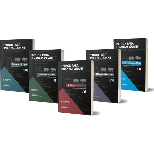 Libros Aprendé Python Desde 0 Trading Quant - Combo 5 Tomos