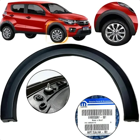 Moldura Paralama Fiat Mobi Dianteiro Lado Direito Original Preto