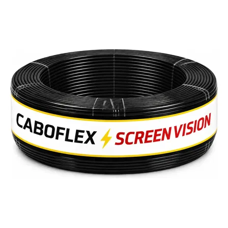 Fio 6mm Cabo Flexível Rolo Com 25 Metros Elétrico 750v Cor Preto Marca Screen Vision