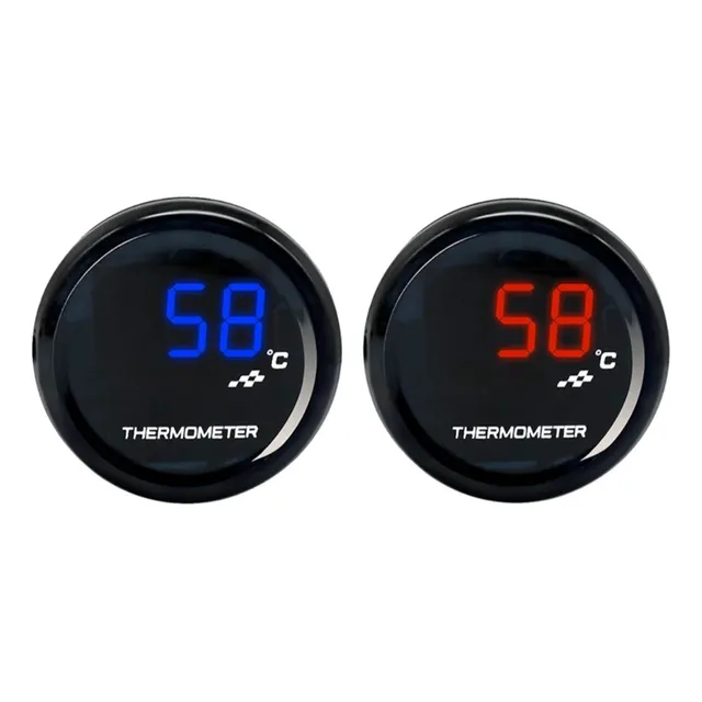 Medidor De Temperatura Digital Redondo 12v Para Autos , Moto