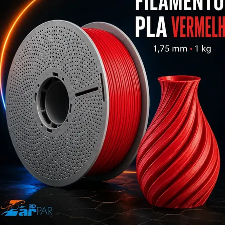 Filamento Pla Impressora 3d Com 1.75mm Sem Entupimento Flexivel 1kg Impressão Premium Vermelho